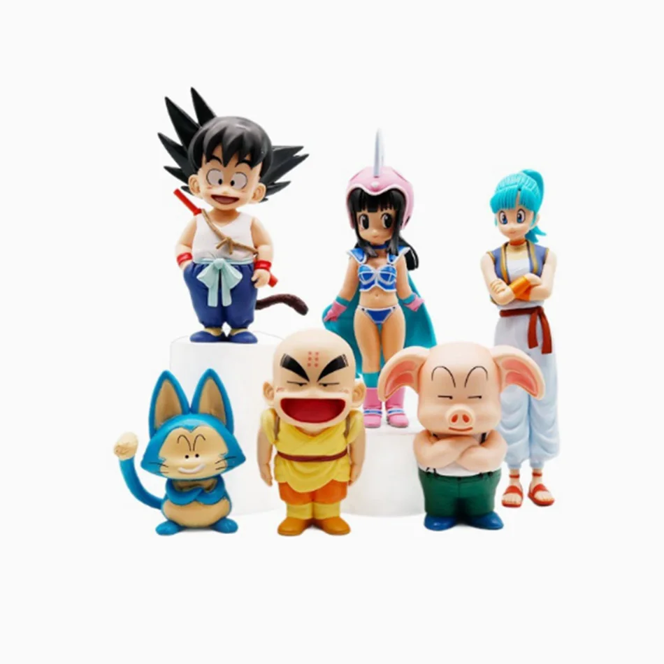 Auf Lager 6 Stück Dragon Ball Z Son Goku Q Version Son Goku Chi-Chi Bulma Puar Krillin Oolong Actionfigur PVC-Modell Weihnachtsgeschenke – Detail 8