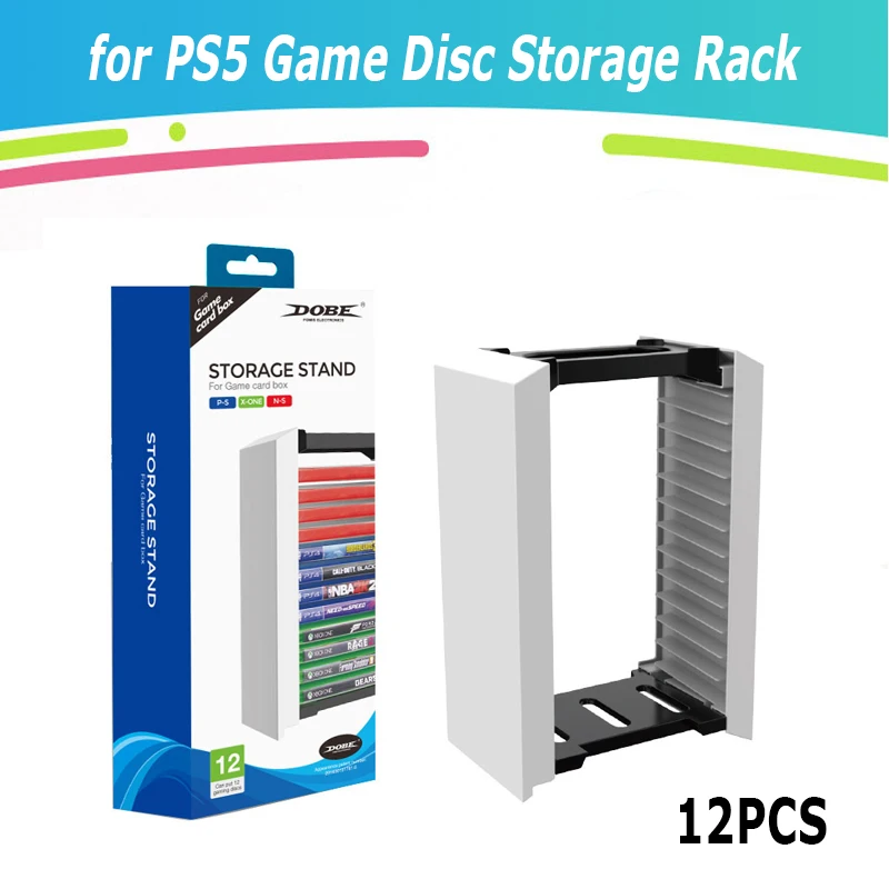 for PS5 Game Disc Rack Storage Box CD Box Holder Can Store 12 Game Disc Game Disk Tower Vertical Stand For PS4 PS5 XboxOne Stand