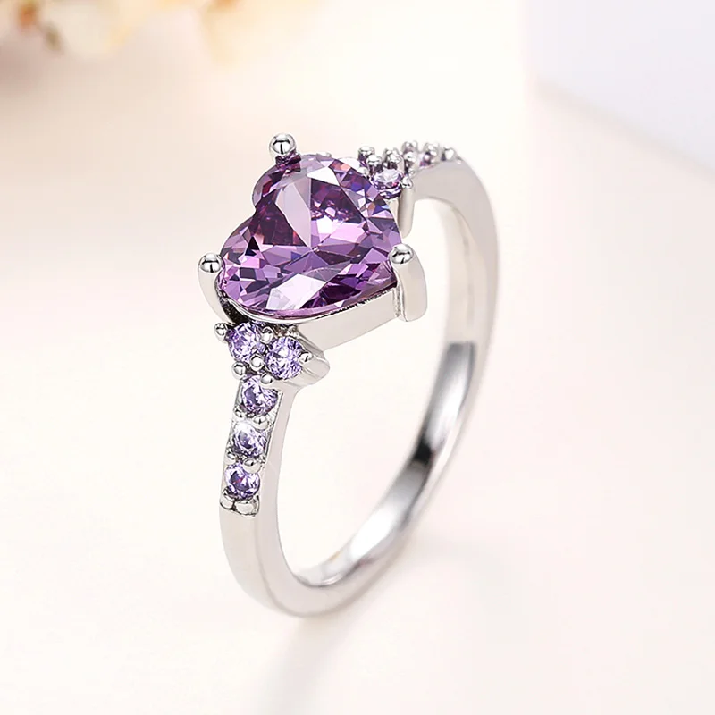 Silver Wedding Engagement Rings for Women Party Temperament Female Accessories Gift