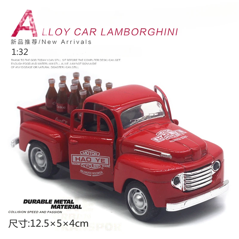 1:32 Vintage Ford Pickup Replica with Sound and Light - Classic Car Model Toy and Collectible Gift