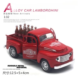 1:32 Vintage Ford Pickup Replica with Sound and Light - Classic Car Model Toy and Collectible Gift (B Red With box)