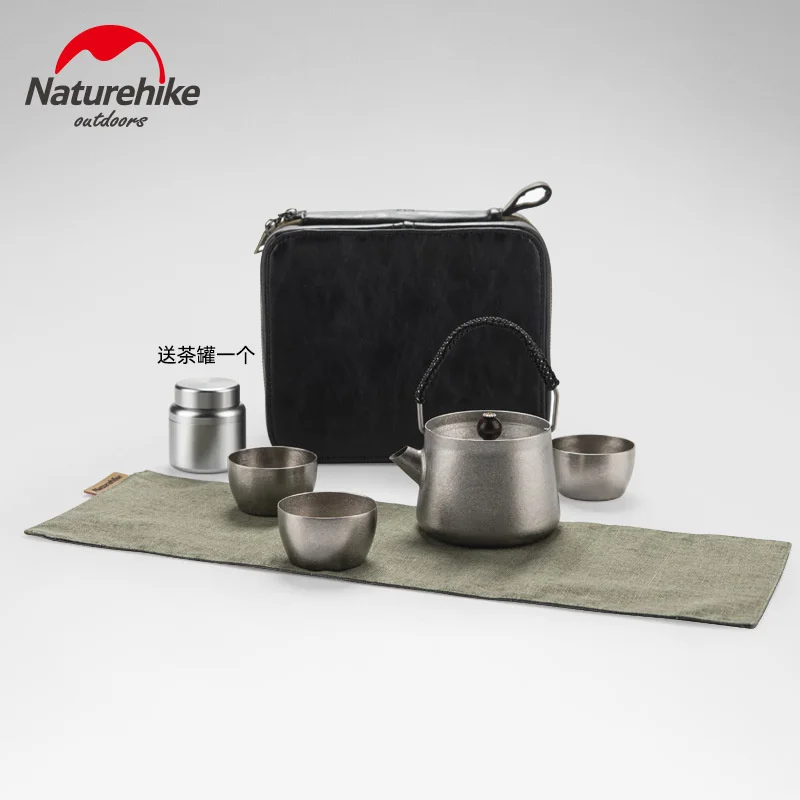 Naturehike Titanium Tea Set Pure Titanium Teacup Outdoor Tea Maker Teapot Water Cup Drinking Tool Utensils