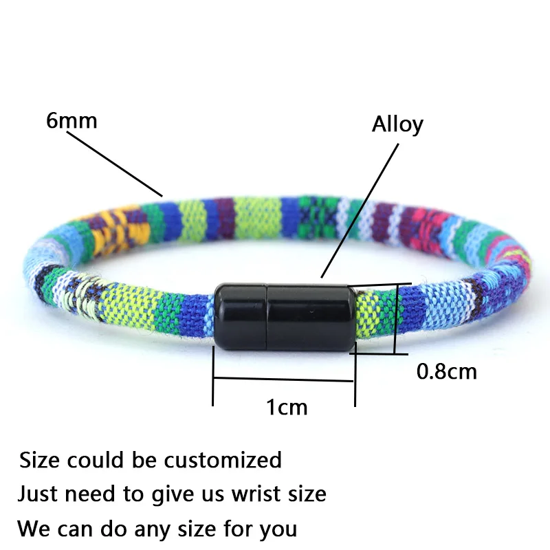 Bohemian Magnetic Clasp Cord Bracelet - Ethnic Friendship Jewelry