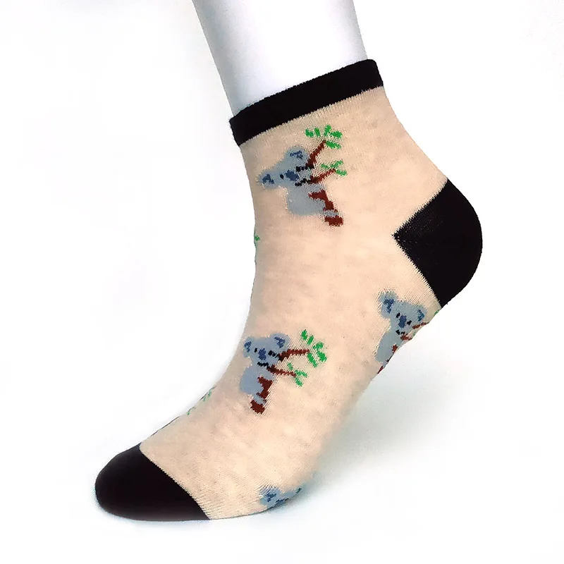 Colorful Cotton Novelty Socks - Funny Avocado and Animal Prints