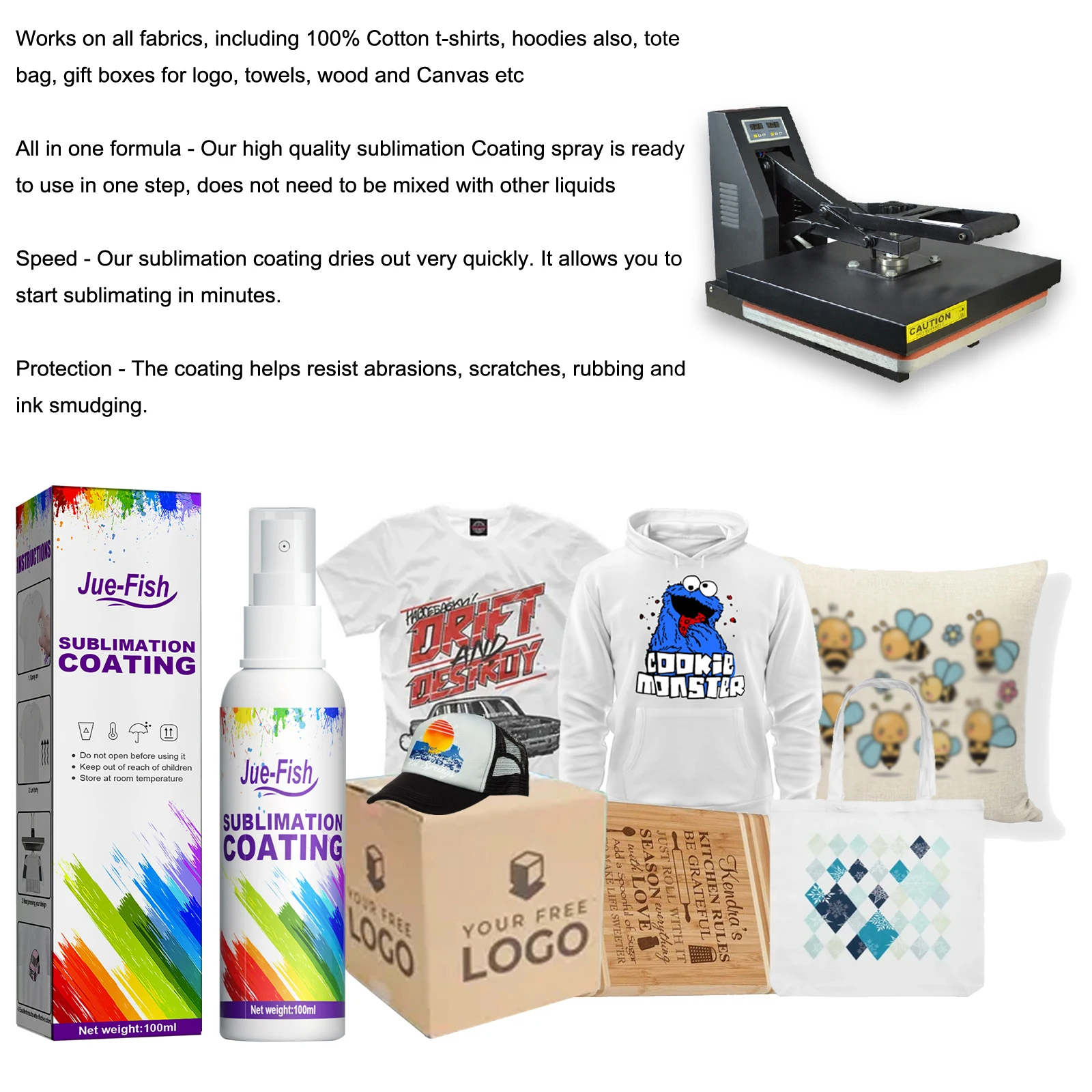 100ml sublimation spray wear-resistant stain resistant multi-purpose adhesion good, cotton T-shirt polyester all fabrics