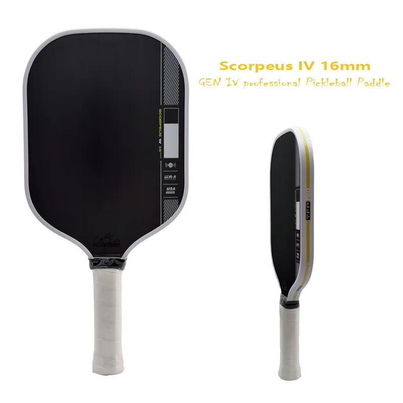 Scorpeus GEN4 T700CARBON FIBER PickleballPaddle Thermoform Edge Seal Foam Injected Edge PP Core and Fill in Handle Raw RoughTiny