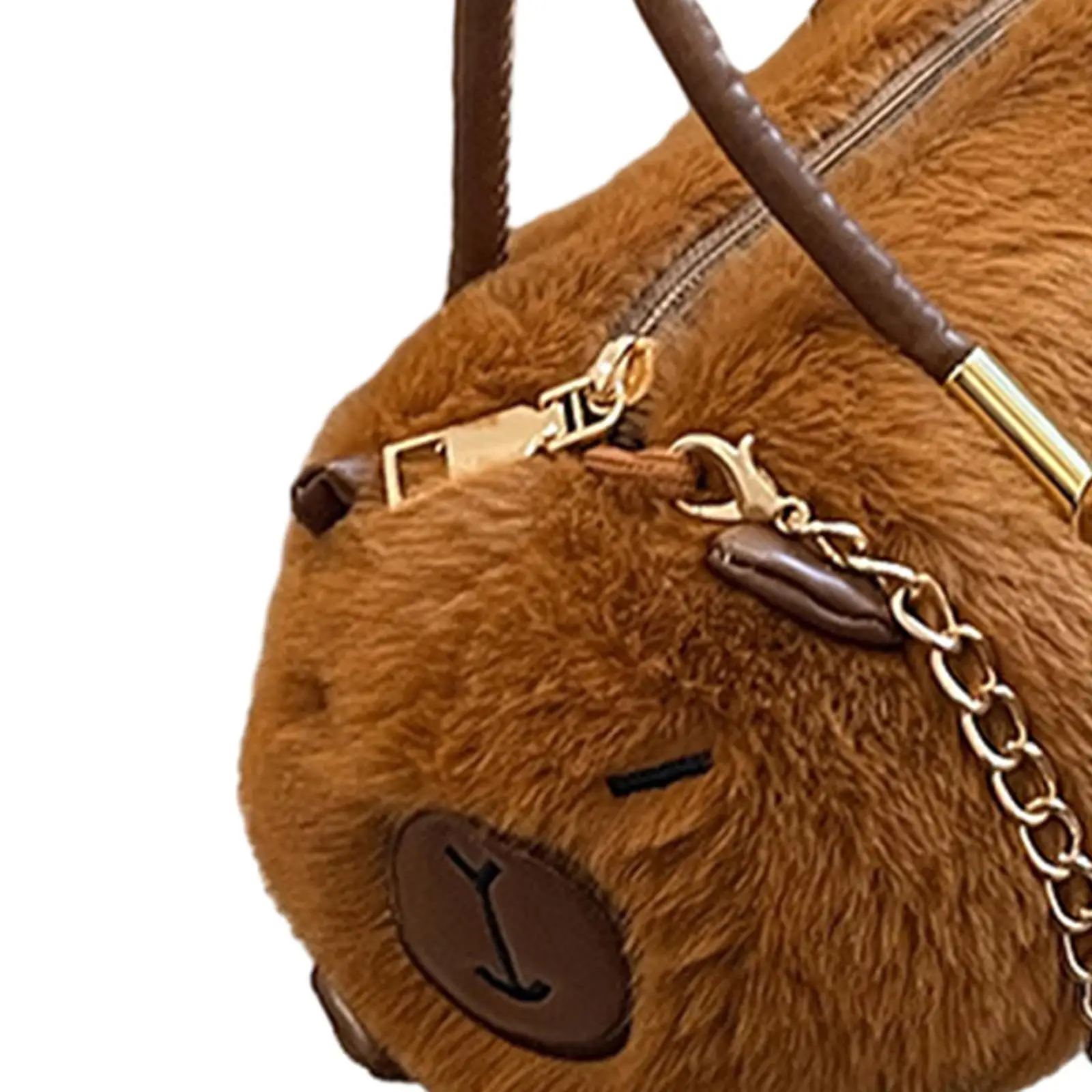 Capybara Plush Shoulder Bag Birthday Christmas Gifts Soft Warm Ladies Funny Plush Bag for Dating Holiday Autumn Daily Commuting