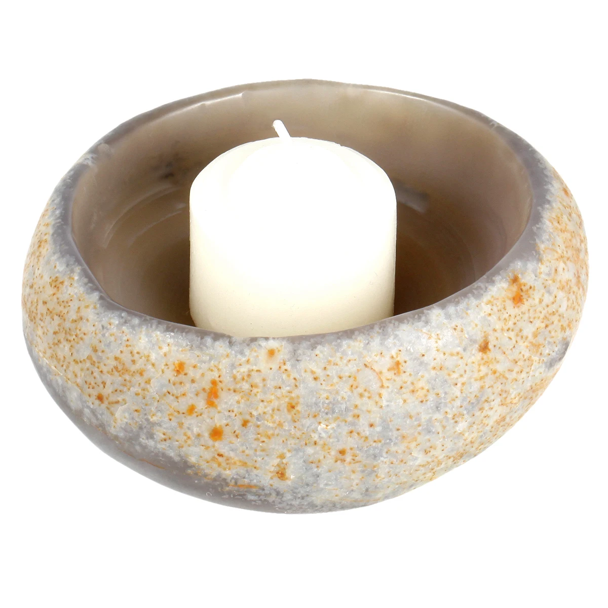 

Tea Light Candle Holder / Air Plant Holder Natural Agate Healing Stone Crafts For Room Decor Home Ornaments Random Size