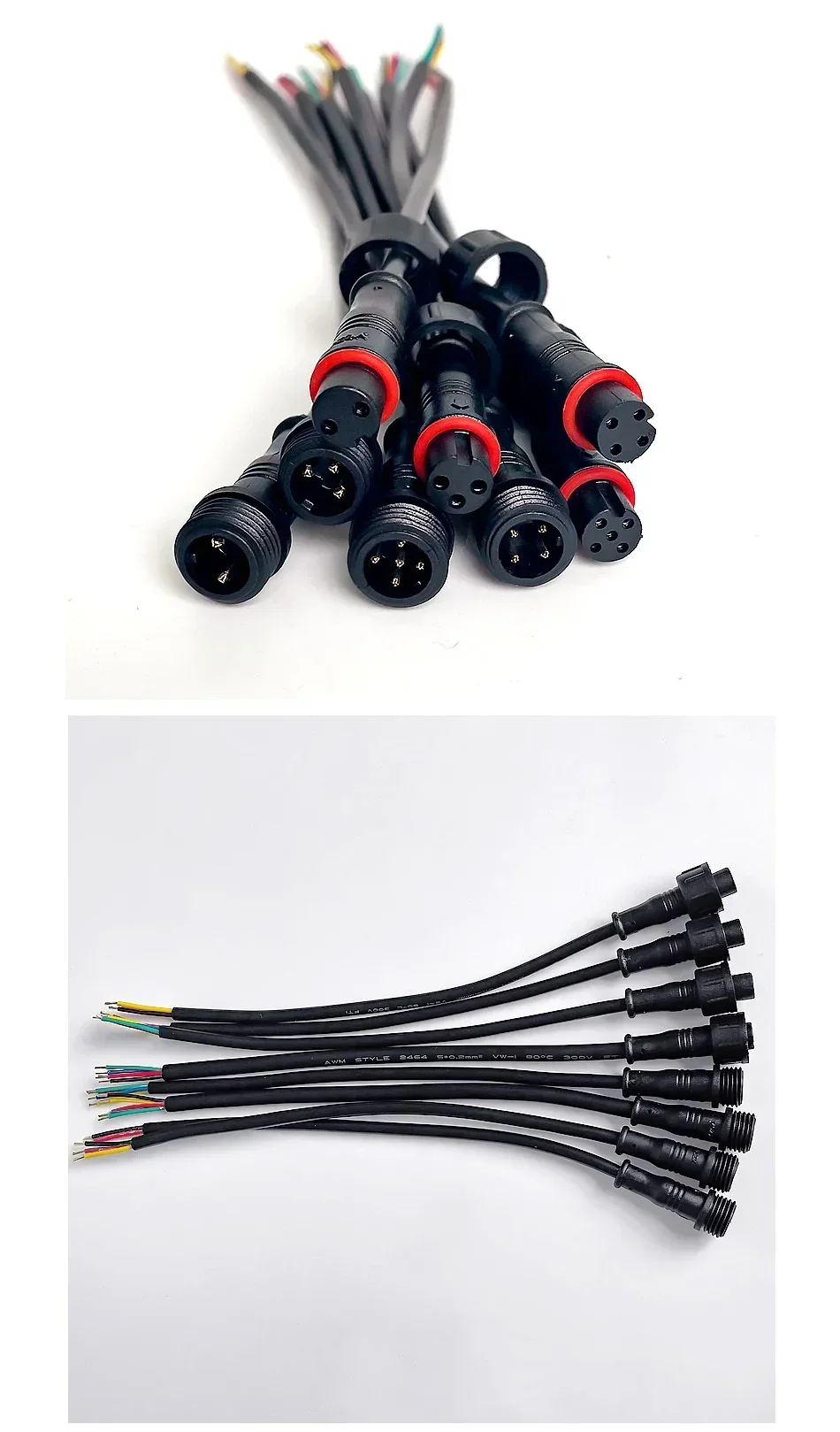 IP65 Rated M12 Connector Set - 2/3/4/5 Pin Waterproof Plug & Jack for LED Strip/Industrial Machine Wiring​