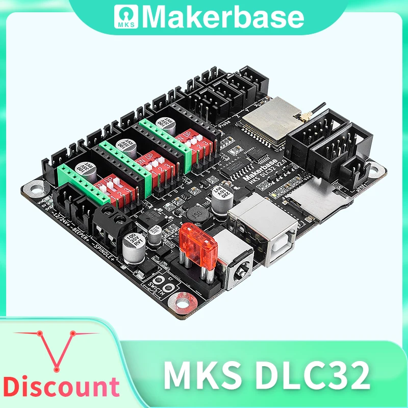 Makerbase MKS DLC32 Grbl Controller Work For Laser&CNC With ESP32 WIFI and TS35/24 Touch Screen for Laser Engraving Machine