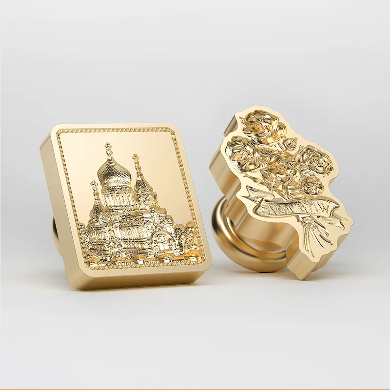 Exquisite Wax Seal Stamps Retro Literary Stamp Head Three-dimensional Embossed Pattern Stamps for Scrapbooking