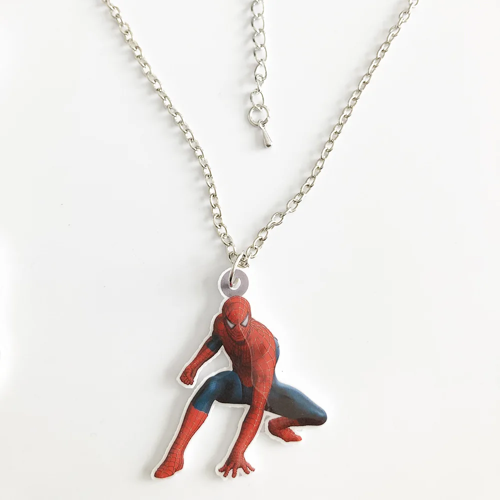 Stainless Steel Spider-Man Round Medallion Pendant Necklace - Walmart.com