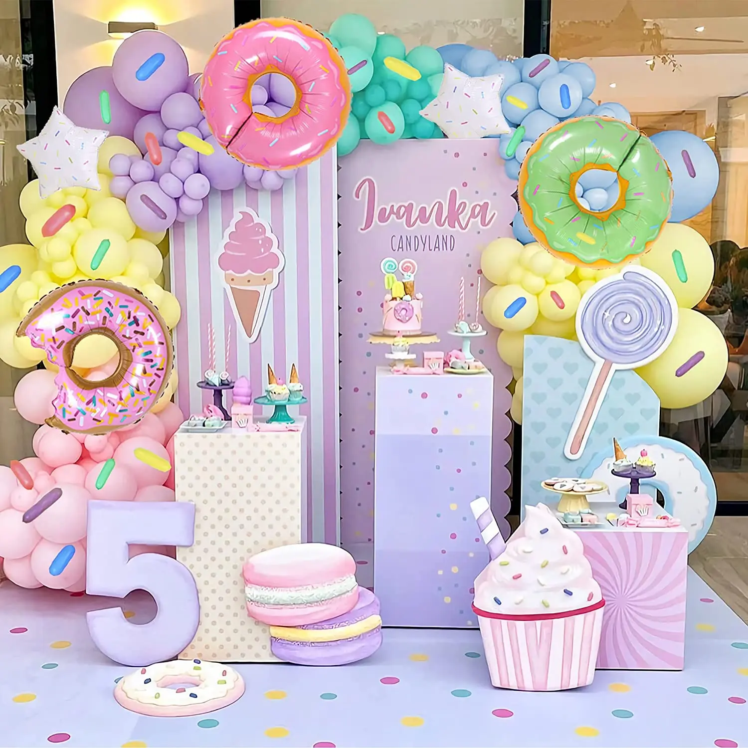 

1set Donut balloons Garland Arch Kit Macaron Latex balloon for kids Birthday Party Backdrop Wedding Decor Baby Shower Supplies