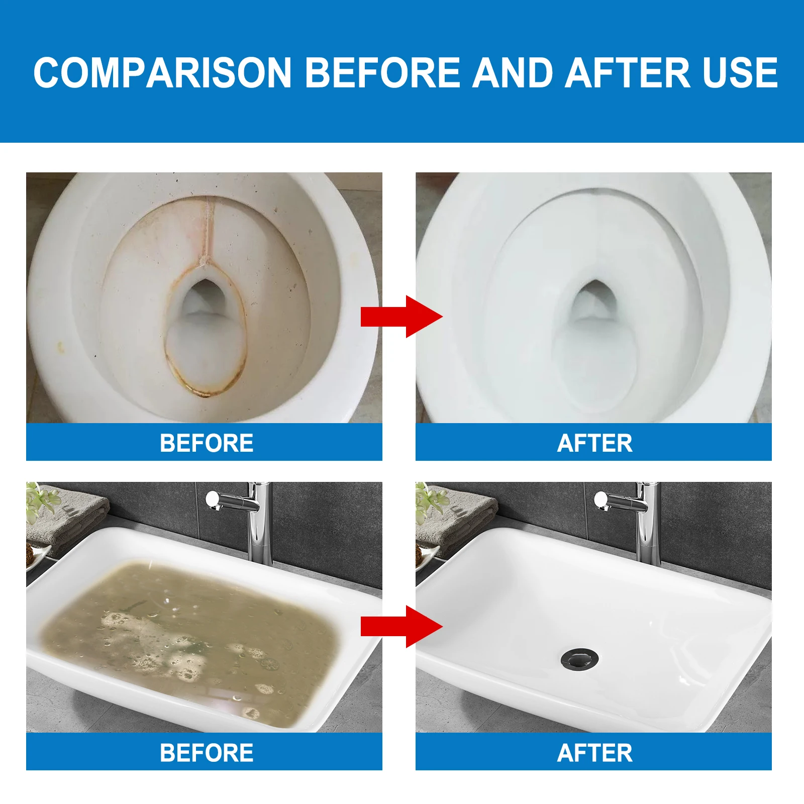 JUE-FISH Toilet Active Oxygen Agent Toilet Cleaning Pipe Unclogging Agent Sewer Unclogging Kitchen Sink Drain Cleaning