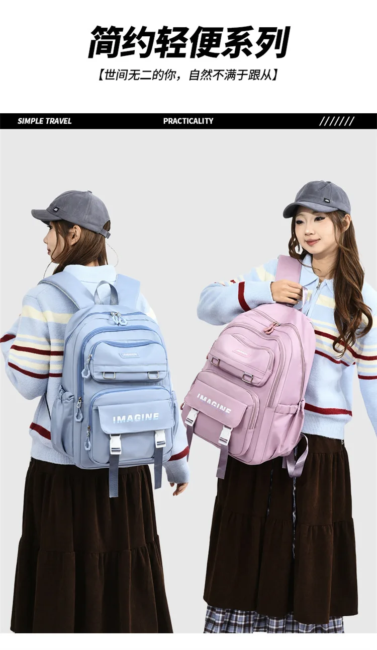 2026 Modische Schultasche für Mädchen, Grundschüler der Klassen drei bis sechs, Mittelschüler, doppelte Umhängetaschen – Detail 2
