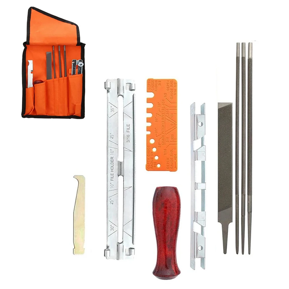 9PcsChainsawChainSharpeningToolsHardwoodHandleRoundflatfile