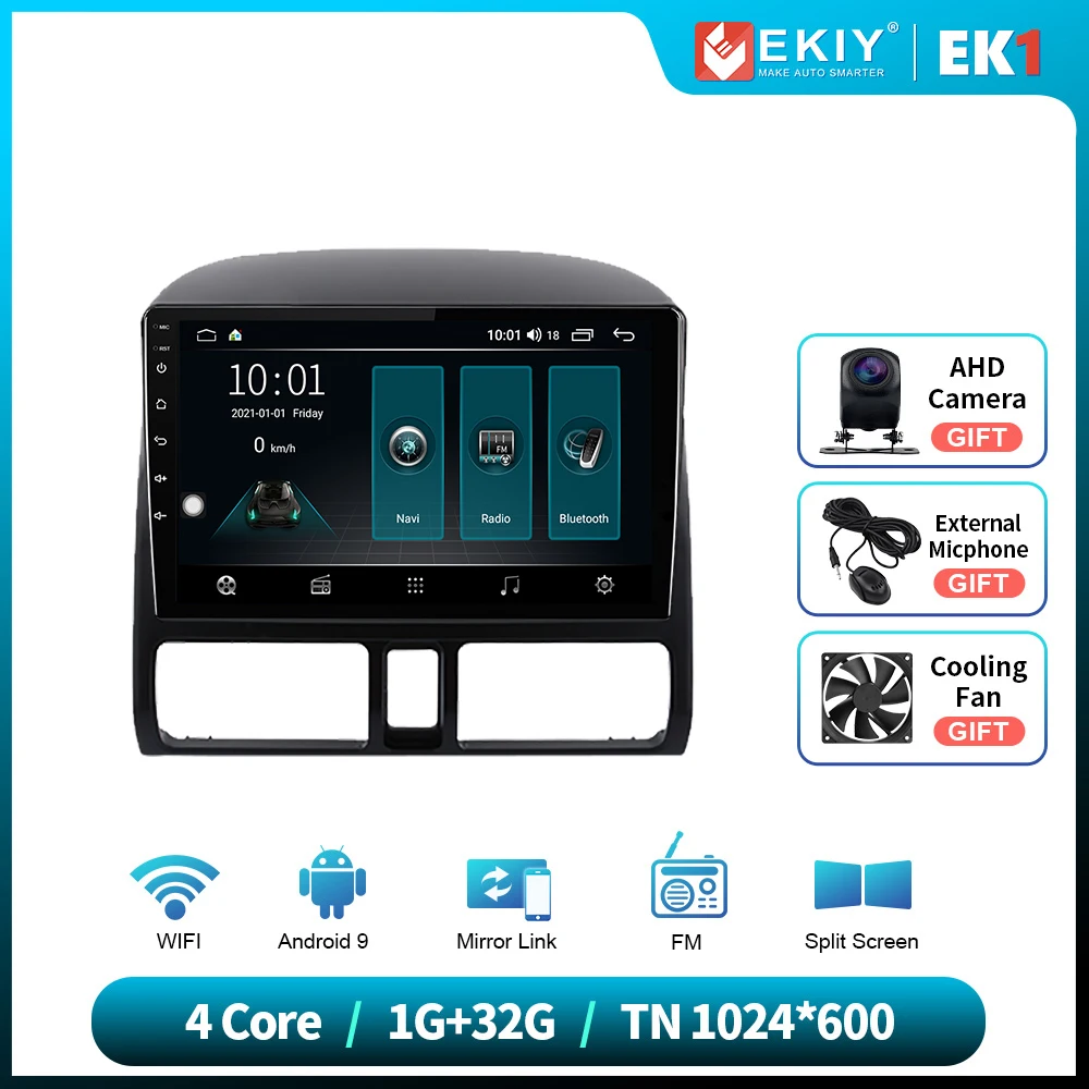 EKIY EK5 Android 10 Car Radio For Honda CR-V CRV 2001 - 2006 Stereo Multimedia Video Audio Player BT Carplay Auto GPS Navigation headrest blu ray player Car Multimedia Players