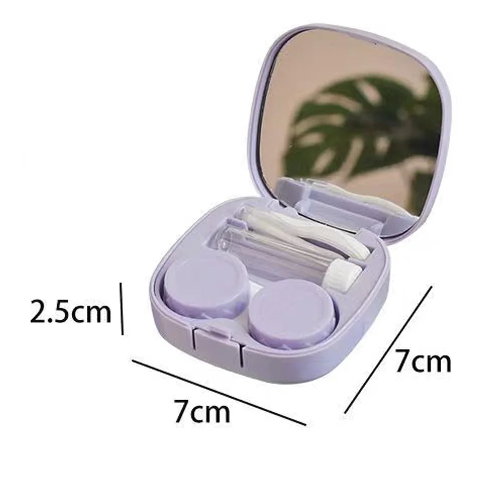 Contact Lenses Tools 1 Set Macaron Color Contact Lenses Box with Mirror Mini Protable Color Lenses Container Case Eyes Lens Case Holder