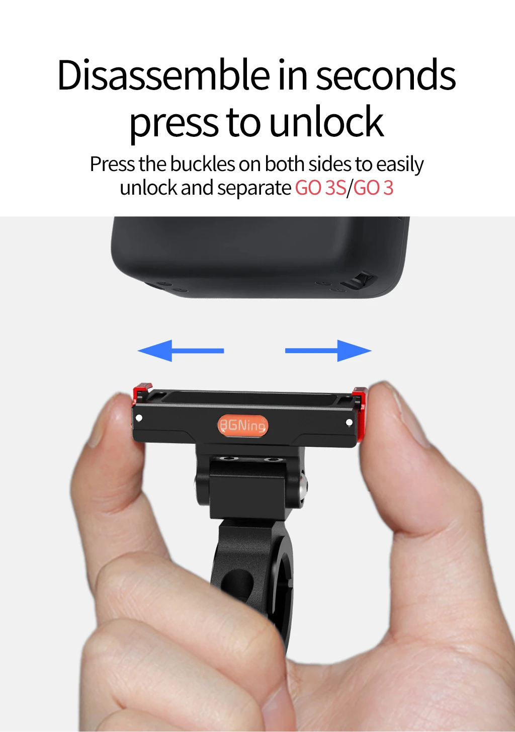 GO 3S Magnetische Halterung Ladestation Schnellverschluss Halterung Motorrad Lenker Klemme für Insta360 Go 3 3S Kamera Halter – Detail 7