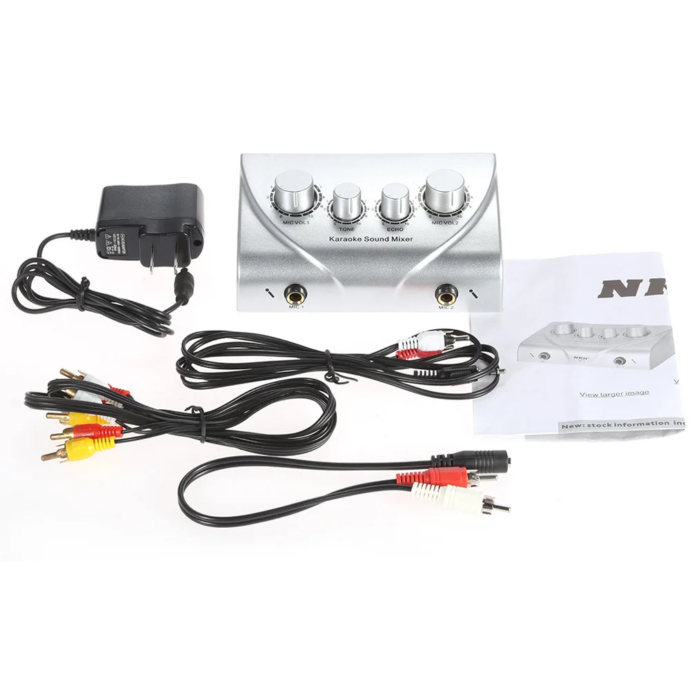 Tragbare Karaoke Sound Audio Stereo Echo Mixer Dual Mikrofon Eingänge Rca Kabel Power Adapter Für Tv Pc Smartphone Verstärker S91Dddbf148B54061B51F37B3A3B6A1525