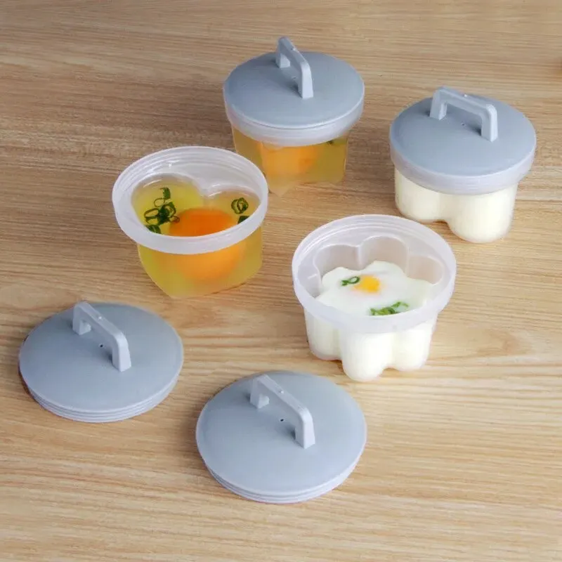 Egg Boiler Mold Cup Egg Poacher Silicone Egg Poacher 4pcs/set PP Kitchen Egg Steamer Mold