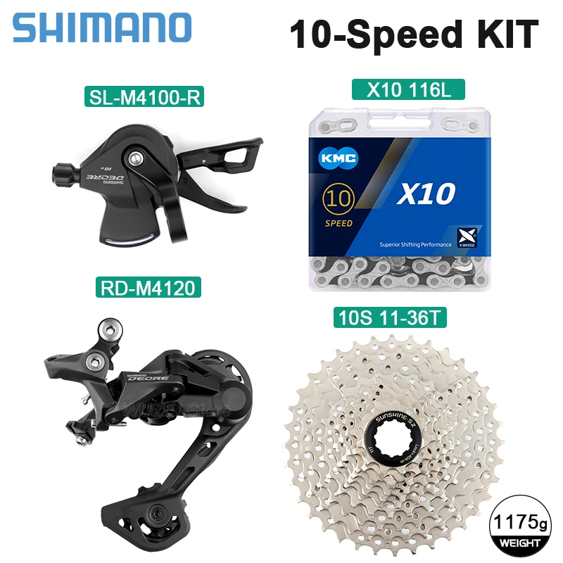 Shimano Deore-ディレイラーセット,10V rd,m4120,1x10スピード,SL-4100