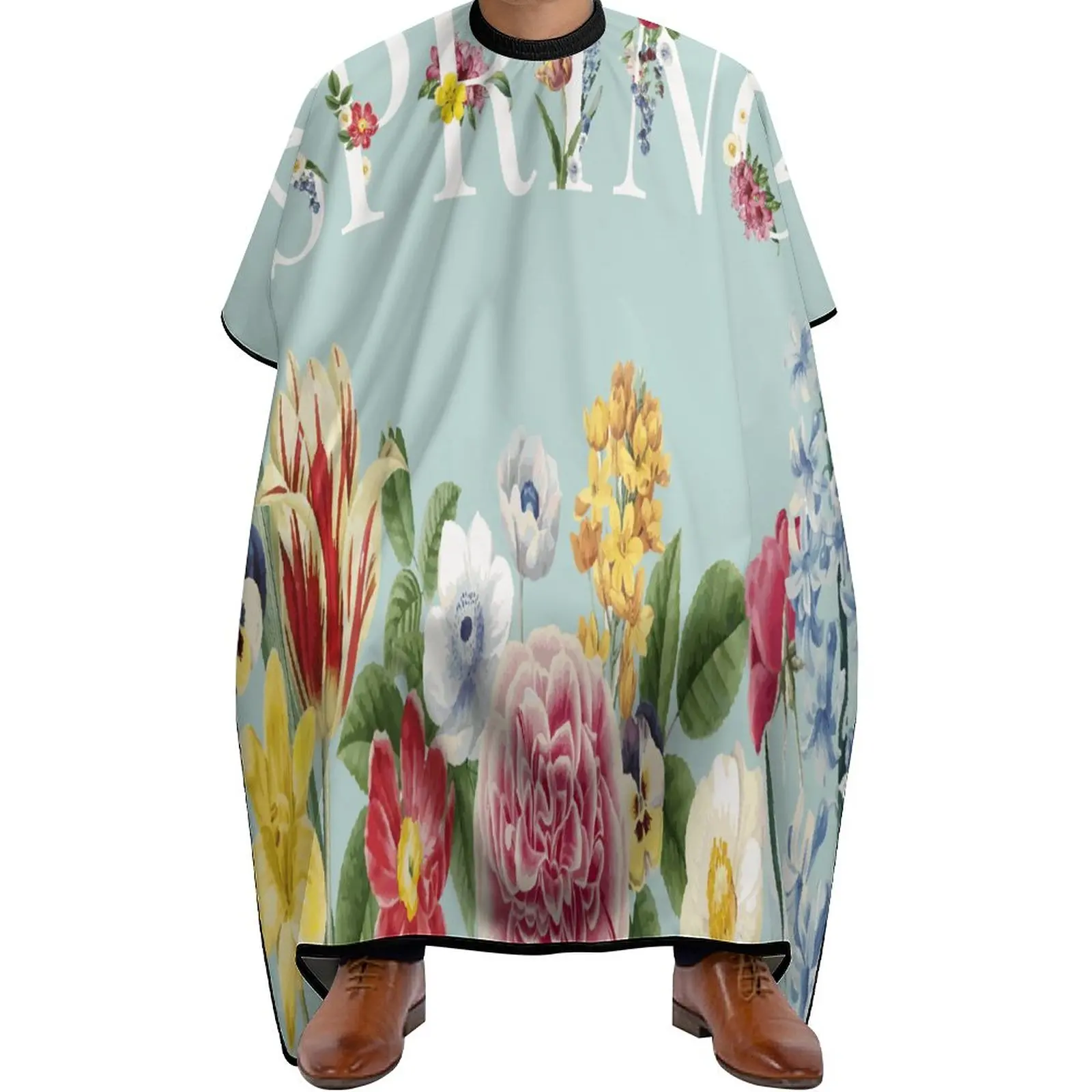 

Профессиональная парикмахерская накидка, Парикмахерская накидка из полиэстера для стрижки волос, водонепроницаемый и устойчивый к пятнам фартук на пружине, цветы, красивая