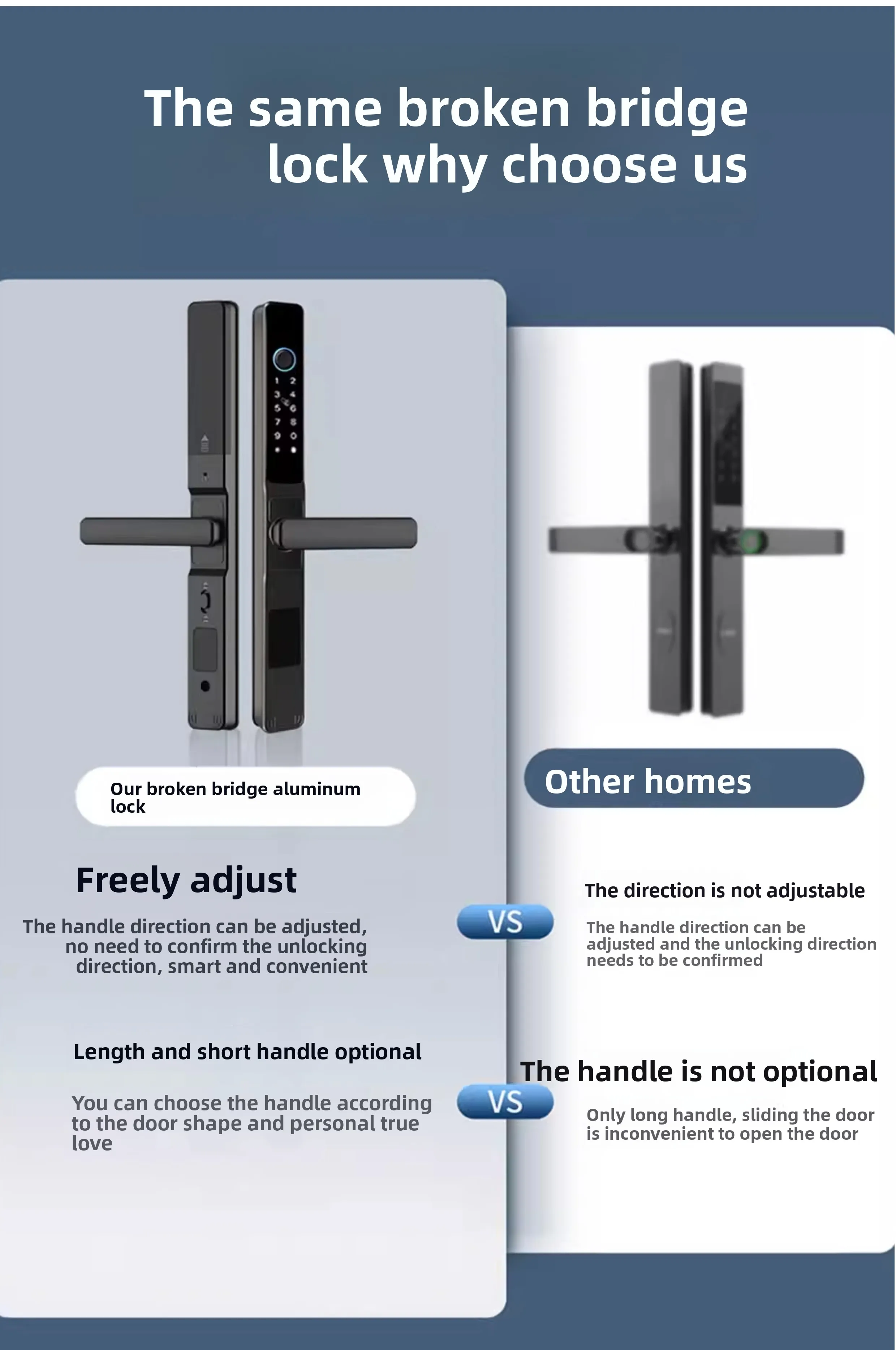 Broken Bridge Aluminum Outdoor Waterproof Intelligent Door Lock Fingerprint Lock