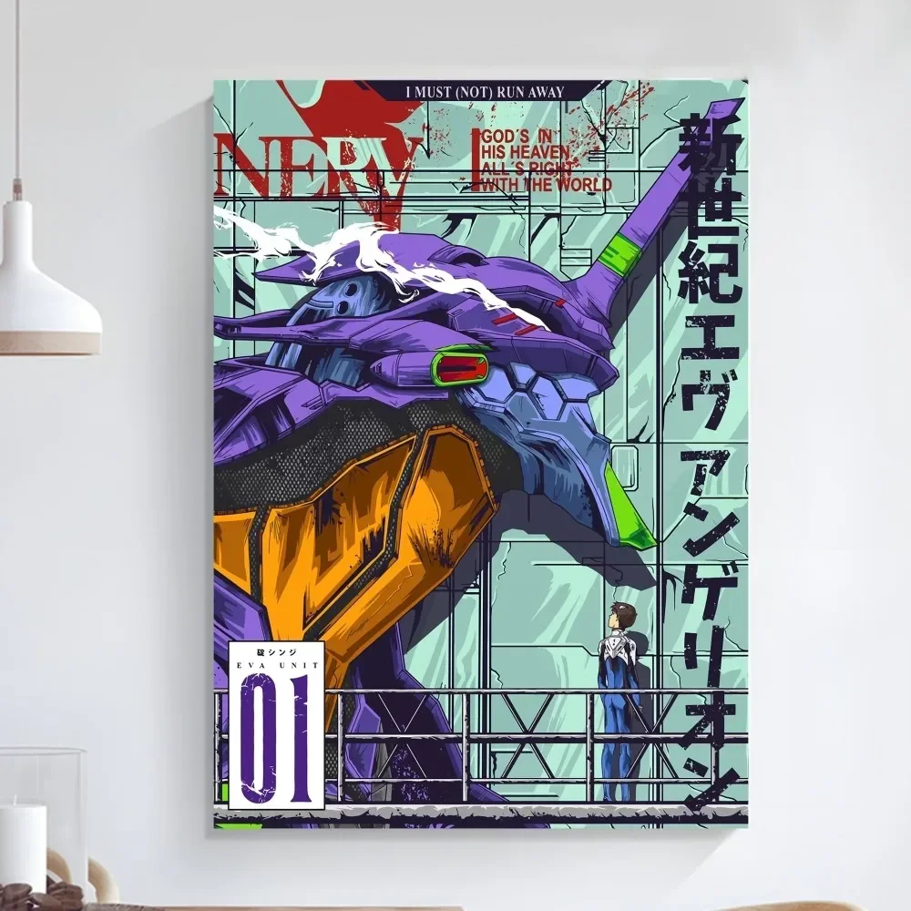 Poster Art Self-adhesive Art Small Poster anime poster poster prints HD Quality Wall Painting Study Wall Decoration N-NeonS E-Evangelion