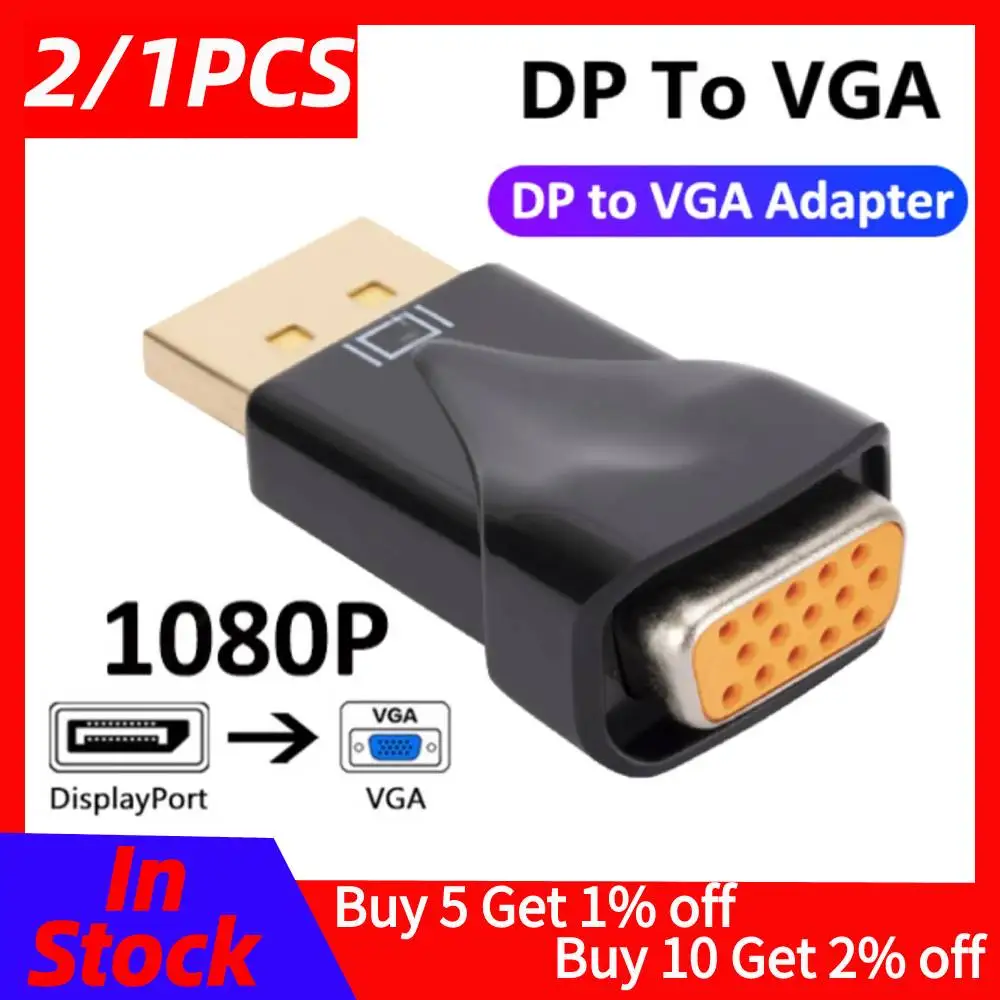 DisplayPort-VGA 변환기 DP-VGA 어댑터 1080P DP Male-VGA Female 어댑터, HDTV 모니터 MacBook 프로젝터 PC 용