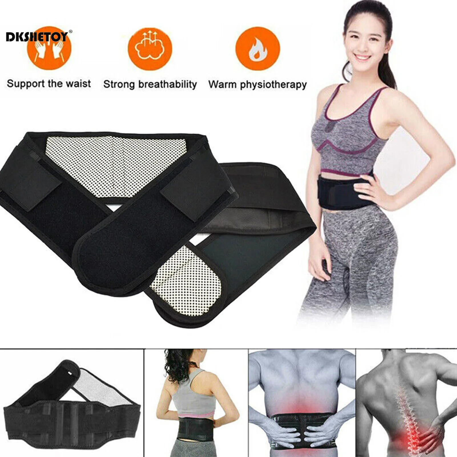 self heating waist belt Adjustable Protective for Posture Corrector Lower Back Support