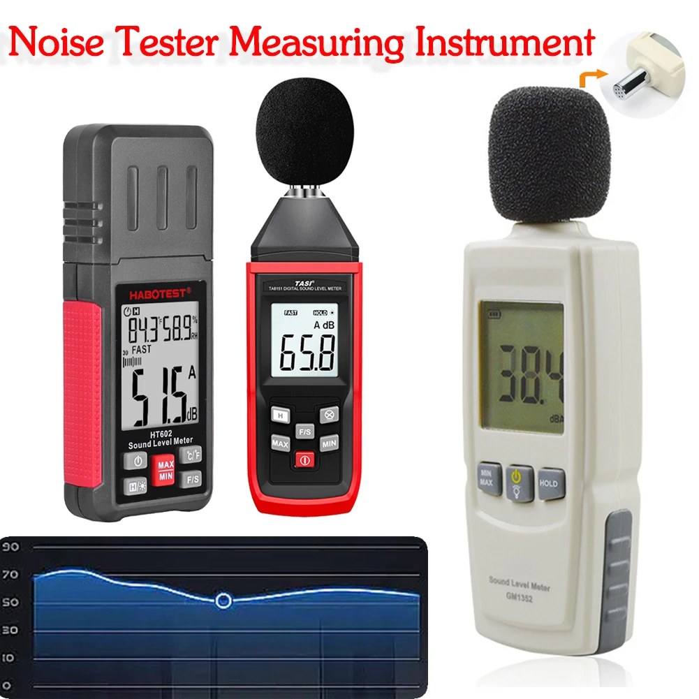 Sensor de ruido medidor de decibelios, medidor de ruido, grabadora de  ruido, medición negra, grabación USB de 30-130DB - AliExpress