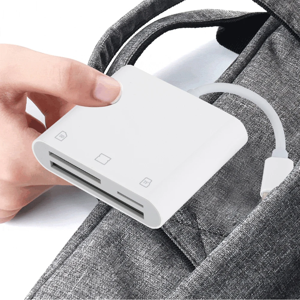3-in-1 Type-C To SD/TF/CF Memory Card Adapter SD Card Reader Memory Reader for iPad iPhone 15 MacBook and More USB-C Device