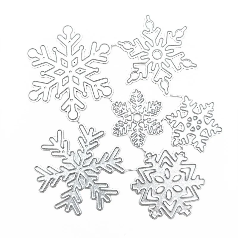 Set di 3 fustelle in metallo a forma di albero di neve con scritta Merry Christmas e fiocco di neve, stencil per fai da te, album di ritagli, album decorativi, goffratura e