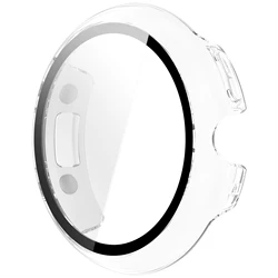 Premium Protective Case with Screen Protector Glass for Smartwatch - Bumper Accessories (Transparent)