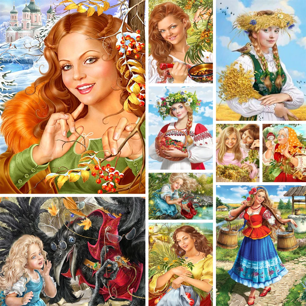 Cartoon Frauen vorgedruckt 11CT Kreuzstich Kit DIY Stickerei DMC Fäden Nähen Handwerk Malerei Handwerk Verkäufe Mulina gestempelt