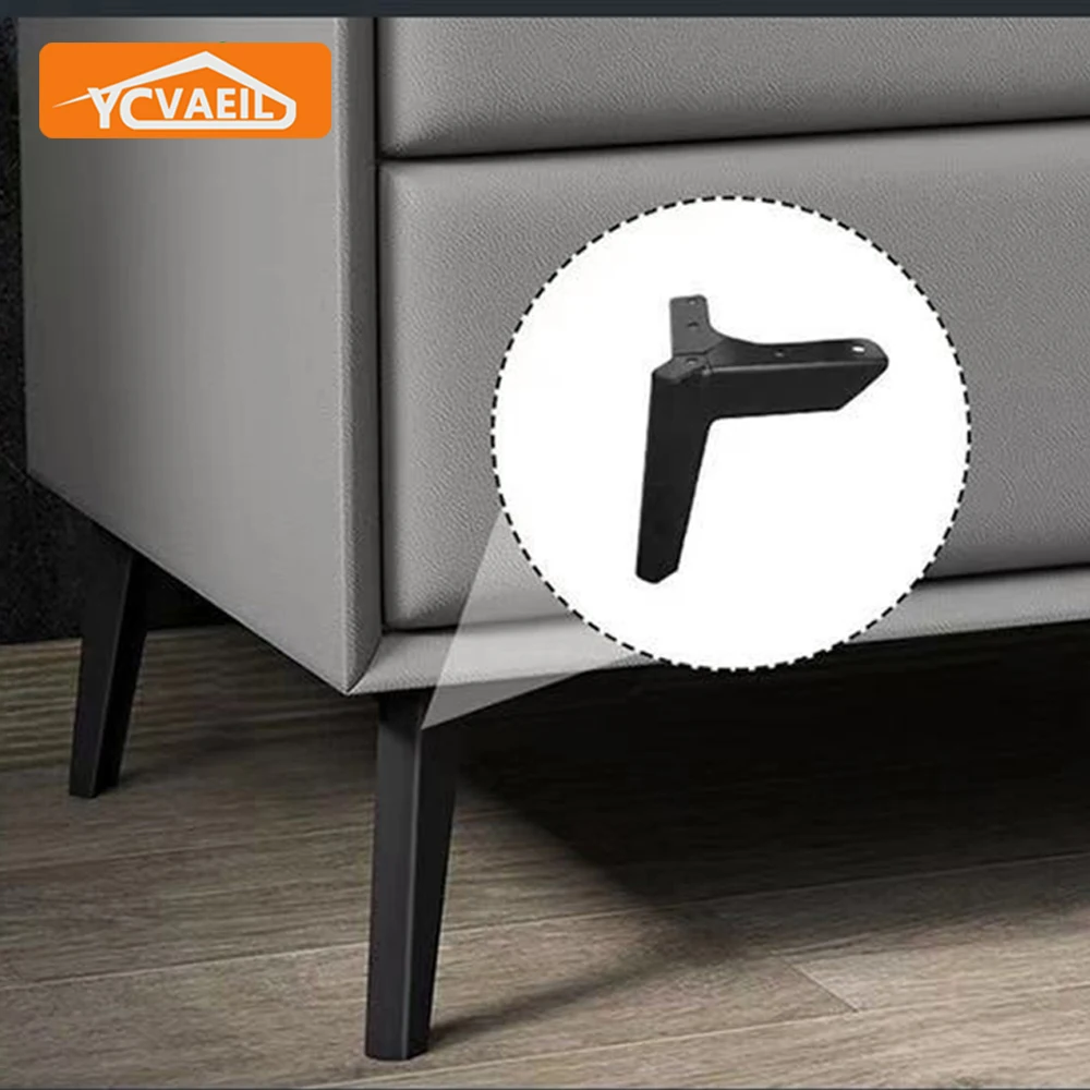 4pcs Black Gold Furniture Legs Metal For Dressing Coffee Table Foot