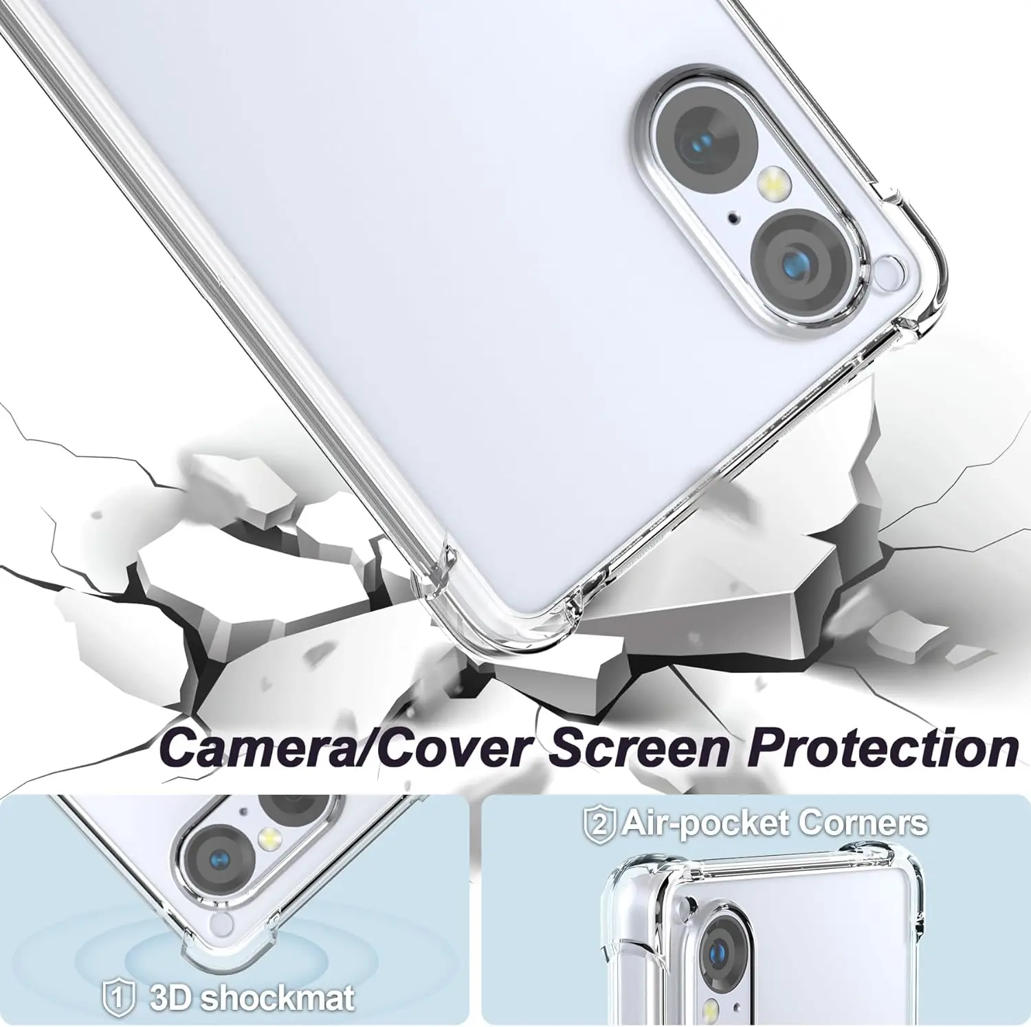 Transparent TPU Shockproof Protective Phone Case Cover