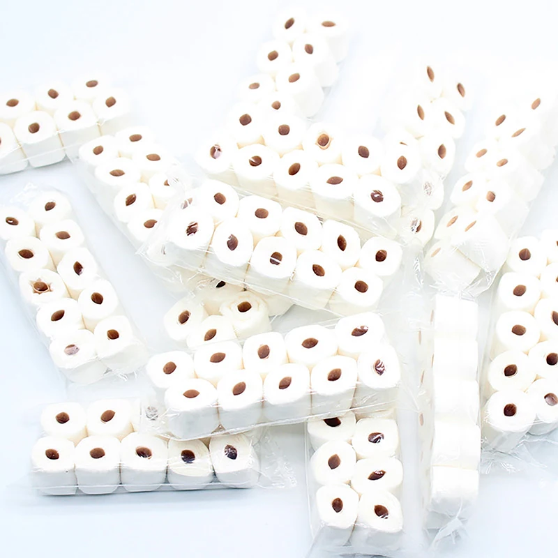 1/12 Scale Dollhouse Mini Toilet Paper Roll Model - Simulation Bathroom Accessories for Dollhouse Home Decoration