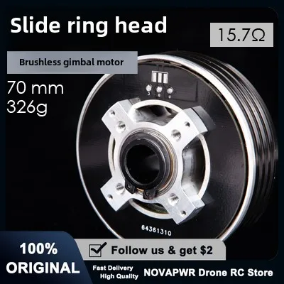 Gros plan sur le rotor du servomoteur sans balais Dualsky XM7010GB-SR avec détails de construction.