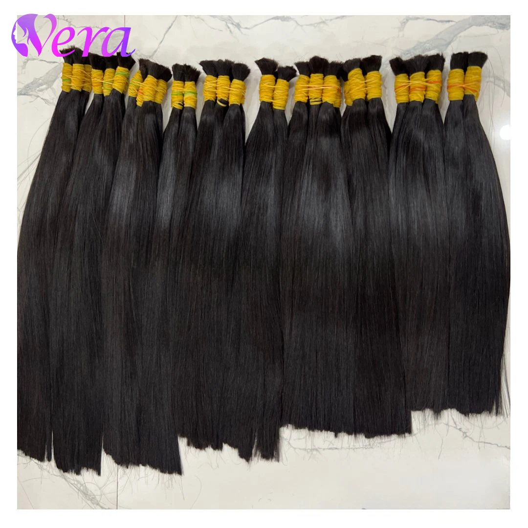 Bulk Hair Silky Straight 100% Human Hair Bulk No Weft Human Hair Extensions 50G 100G Micro Human Braiding Hair For Boho Braids 1