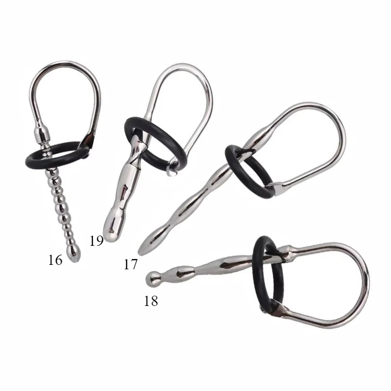 Urethral Dilator Silicone Urethral Dilator Male Masterbator Anal Sounds Urethral Dilators Catheters Alloy Metal Penis Plug Male Chastity Sex Toys Men Erotic Sex