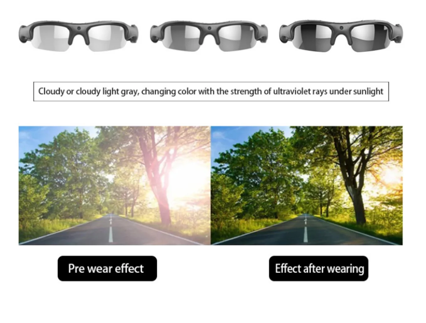 새로운 스마트 와이파이 오디오 도매 스테레오 안경 (스포츠, 운전, 무선 카드 삽입, 사이클링용)