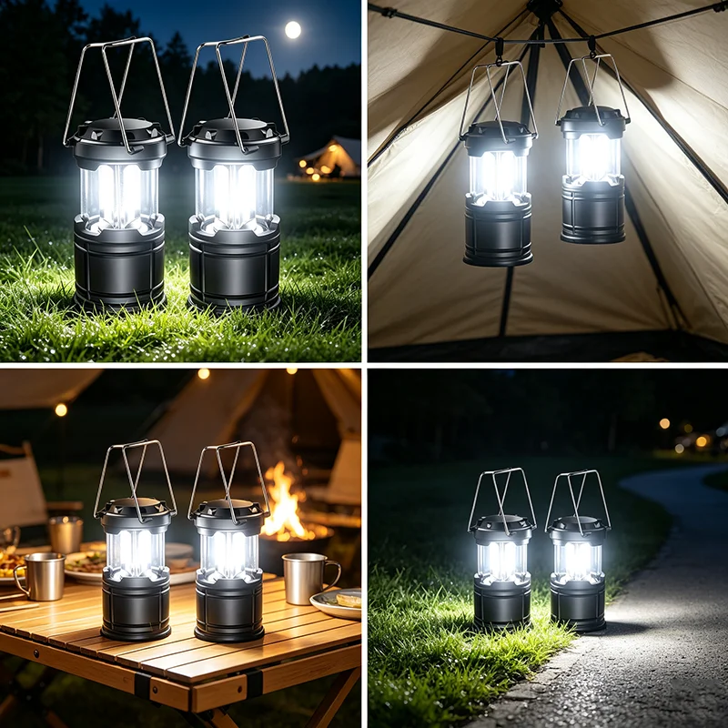 Camping Lights LED Lantern Flashlights Battery Powered Tent Lanterns for Power Outages Camping Essentials Outdoor Home Emergency