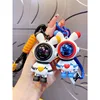New Astronaut Rabbit Metal Keychain Black Purple Pink Blue Doll Cute Car Bag Keyring Girl Boy Couple Lover Knitted Lanyard Gift 1
