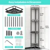 Standing Shower Caddy-4 Tier Stand with Soap Dish, 4 Hooks, Adjustable Feet for Corner-Black 6