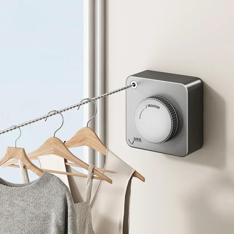 Retractable Clothesline Indoor Wall Mounted Non-Sagging