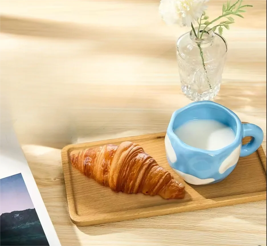 كوب قهوة على شكل سحابة بيضاء مبتكرة وجديدة مطلية ي...