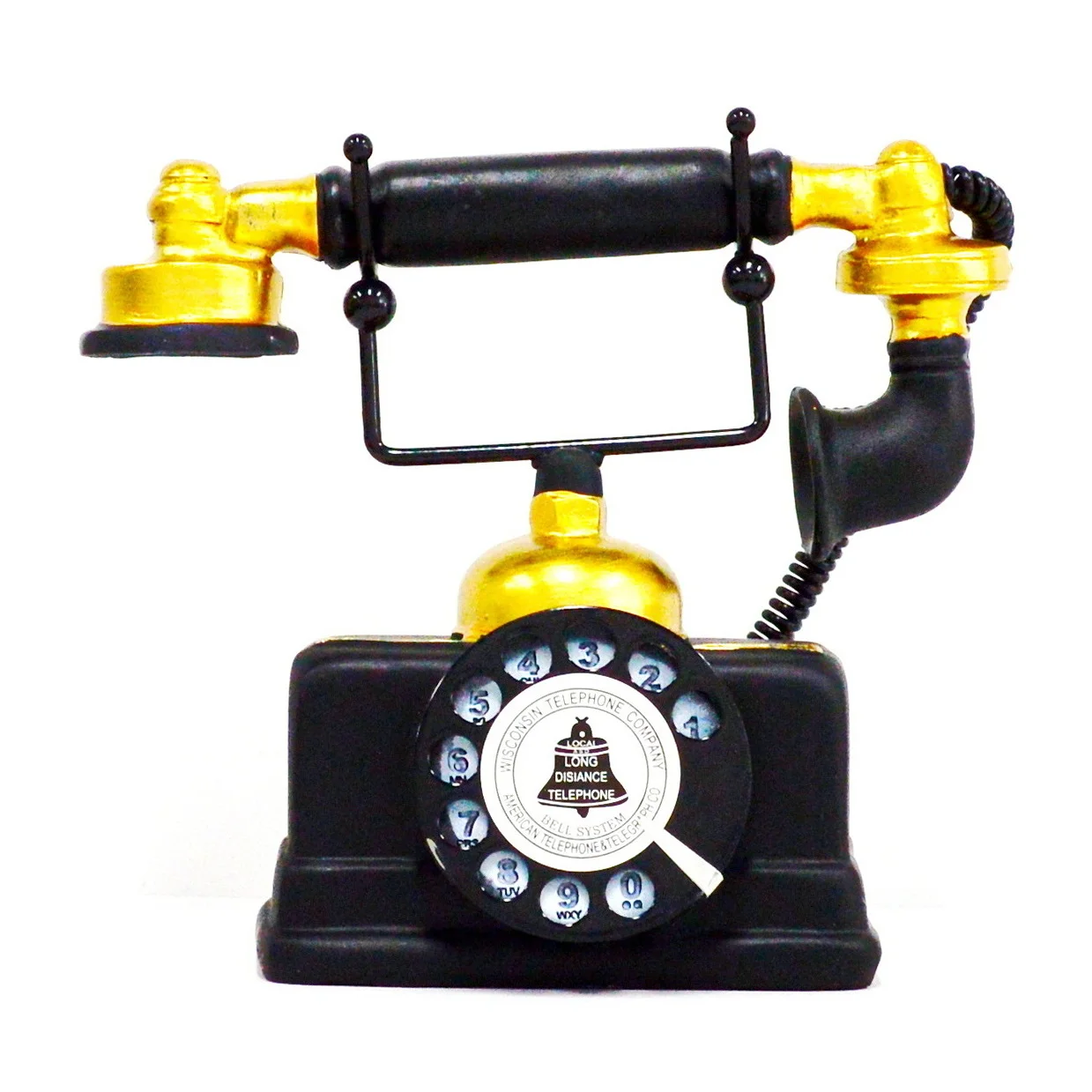 Black Gold Antique Resin Decorative Telefon Retro Phone European