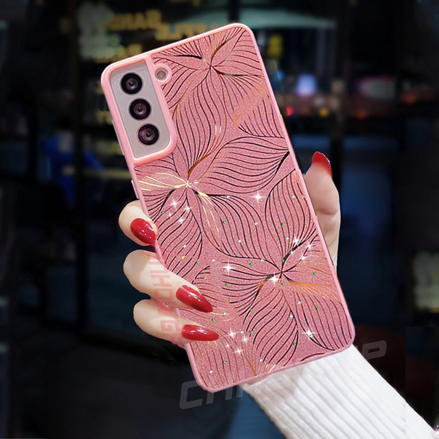 Laser Flower Case For Samsung Galaxy S21 S20 Note 20 A12 A02S A32 A52 A72 A21S A51 A71 A70 A50 A30 s M12 TPU Silicon Cover